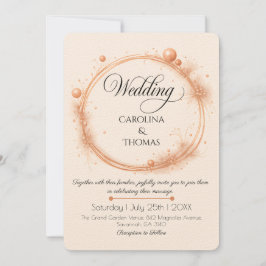 Convite Casamento com Grafismo em Caligrafia Elegante com