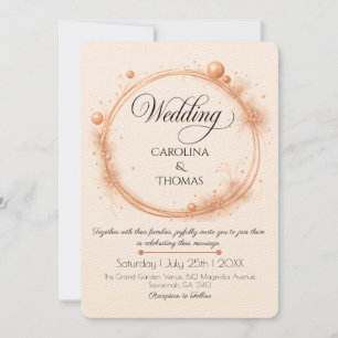 Convite Casamento com Grafismo em Caligrafia Elegante com
