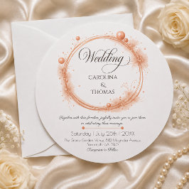Convite Casamento com Grafismo em Caligrafia Elegante de P