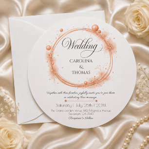 Convite Casamento com Grafismo em Caligrafia Elegante de P