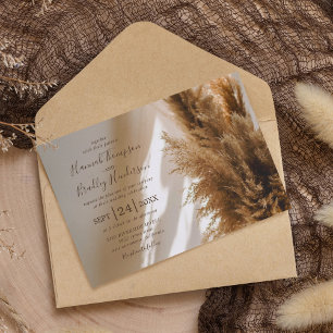 Convite Casamento com Grama das Pampas