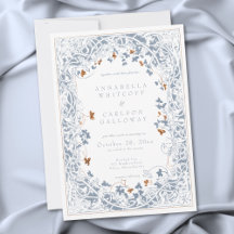 Casamento com Gravura Azul e Dourada em Moldura de