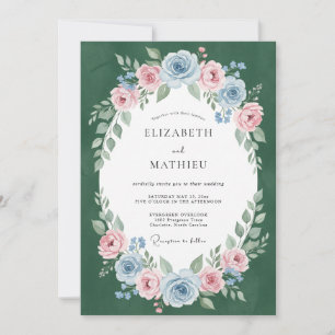 Convite Casamento com Grinalda de Esmeralda e Malva