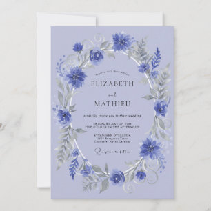 Convite Casamento com Grinalda Floral de Vinca