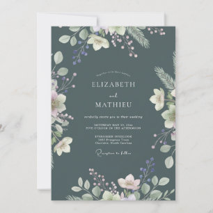 Convite Casamento com Hera de Marfim Slate