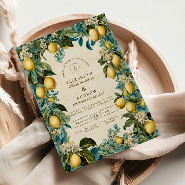 Convite Casamento com Herança de Flor de Citrus (Criador carregado)