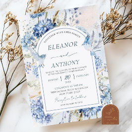 Convite Casamento com Hortênsia Azul
