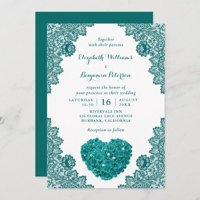 Convite Casamento com Hydrangea, Raça Russa Personalizada (Frente/Verso)