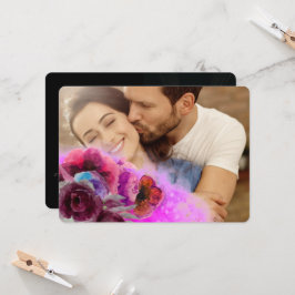 Convite Casamento com Imagens Florais 2 Fotos da Borgonha 