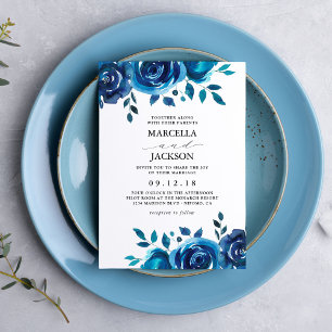 Convite Casamento com Indigo Floral