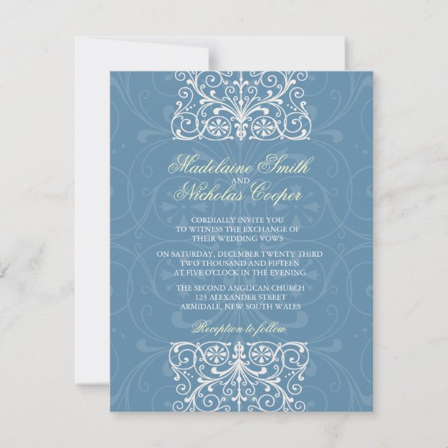 Convite Casamento com isabelline azul da força aérea perso (Frente)