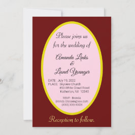 Convite Casamento com Janela Marrom e Rosa