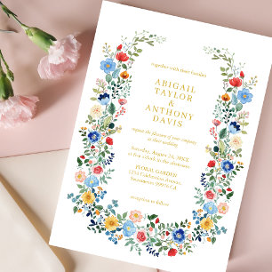 Convite Casamento com Jardim Dourado de Scripts de Chic Wi