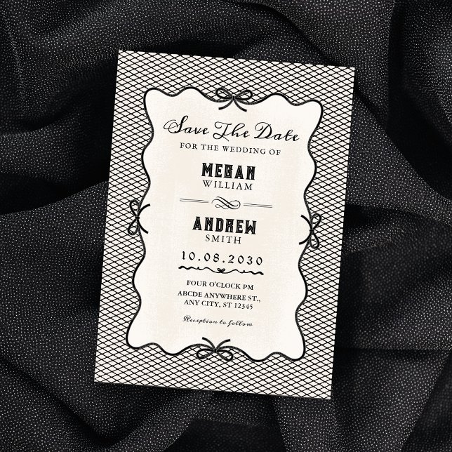 Convite Casamento com laço preto (Criador carregado)