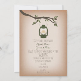 Convite Casamento com Lanterna de Campanha Verde Inspirado