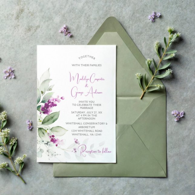 Convite Casamento com Lavanda de roxo (Criador carregado)