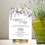 Convite Casamento com Lavanda Floral Purple Lilac<br><div class="desc">Basta design de buquê floral rústico simples e elegante em cor d'água (cor d'água) verde em verde, lavanda, roxo, violeta, lilás, cor-de-rosa pincel, pêssego, rosas de flor branca / pénia em fundo branco e letras negras. Concursos de casamento deliciosos (de pais) para aquele tema de primavera ou verão. Cartões de...</div>