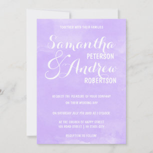 Convite Casamento com lavanda roxa moderna