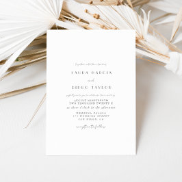 Convite Casamento com Letra Cinza Branco