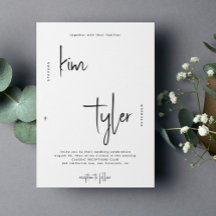 Casamento com letra de assinatura simples minimali