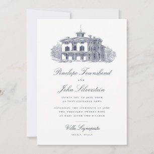 Convite Casamento com Letra de Cursiva em Villa Italiana V