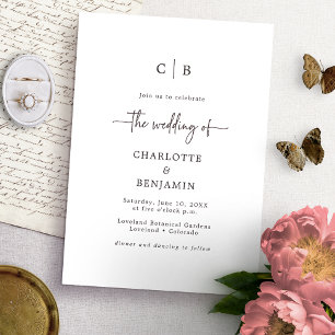 Convite Casamento com Letra de Monograma