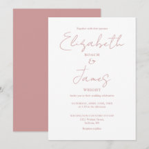 Casamento com Letra Elegante Minimalista Rosa Desb