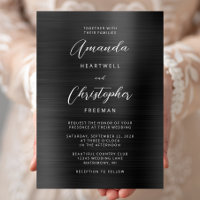 Casamento com Letra em Metal Escovado Preto
