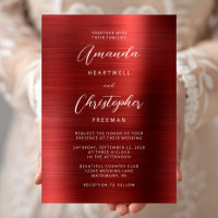 Casamento com Letra em Metal Vermelho Escovado