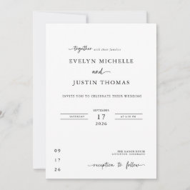 Convite Casamento com Letra Minimal