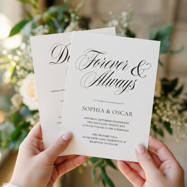 Convite Casamento com Letra Minimalista Elegante (Criador carregado)