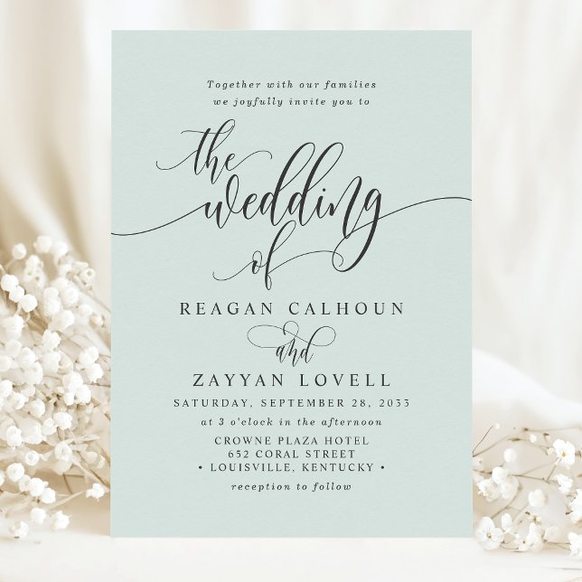 Convite Casamento com Letra Moderna Simples em Pastel Ment (Criador carregado)