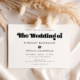 Convite Casamento com letra retro vintage