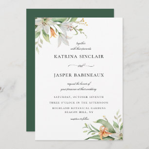 Convite Casamento com Lily Floral Botânica