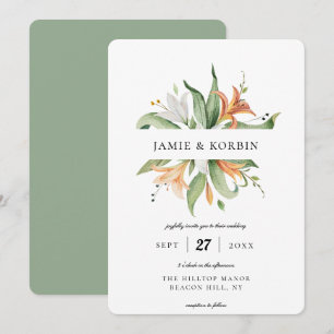 Convite Casamento com Lily Floral Moderna