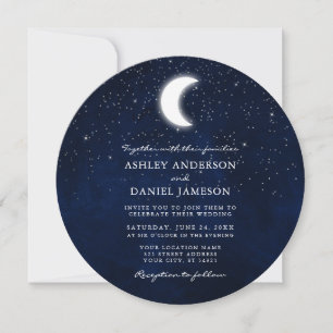 Convite Casamento com Lua Celestial e Estrelas