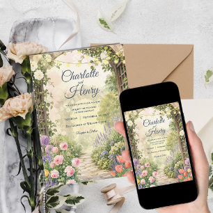 Convite Casamento com Luzes de Fadas em Arco de Jardim Ing