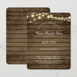Convite Casamento com Luzes Rústicas e Detalhes de Madeira