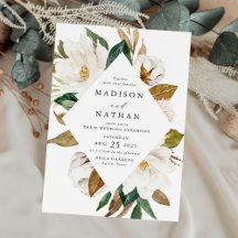 Casamento com Magnólias Brancas Elegantes e Flora