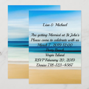 Convite Casamento com Mar de Areia de Praia