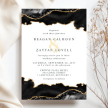 Casamento com mármore Ágata Preto e Dourado