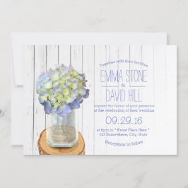 Convite Casamento com Mason Jar & Hydrangea
