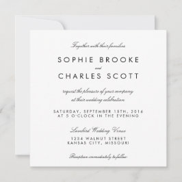 Convite Casamento com Modelo de 5,25" Quadrado Simples
