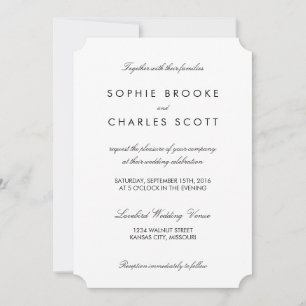 Convite Casamento com Modelo de tíquete simples de 5" x 7"