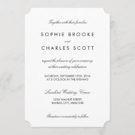 Convite Casamento com Modelo de tíquete simples de 5" x 7"