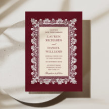 Casamento com Moldura de Renda Burgundy