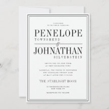 Casamento com Moldura de Texto Serifado Preto e Br
