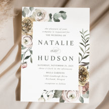 Casamento com Moldura Floral de Inverno Delicada