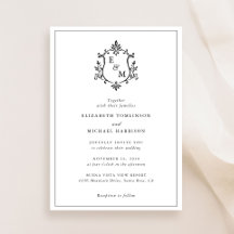 Casamento com Monograma de Crista Elegante