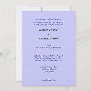 Convite Casamento com Monograma de Periwinkle Bonito